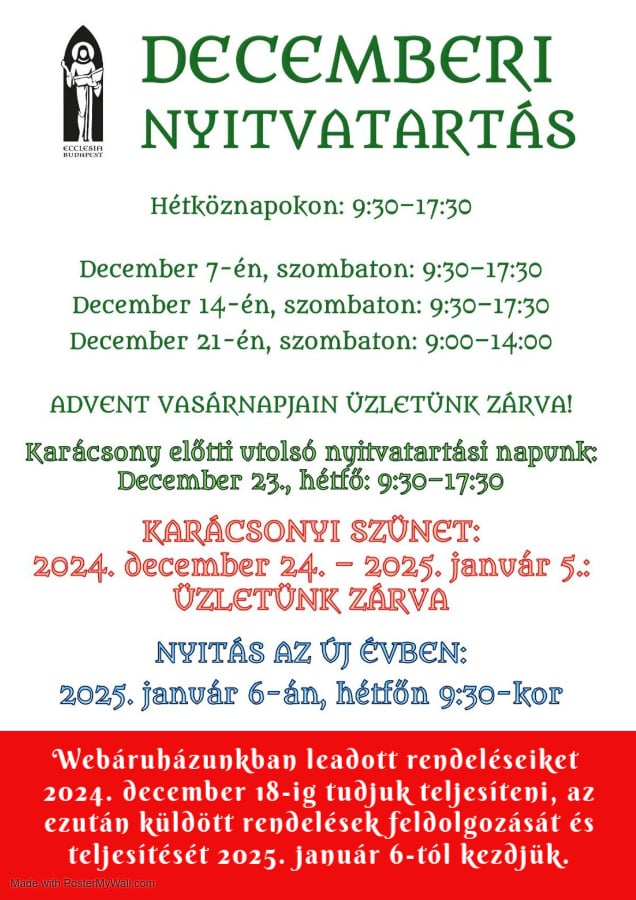 decemberi nyitvatartas